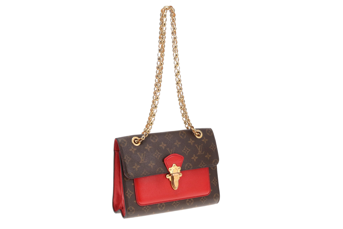 Louis Vuitton Victoire Chain Bag In Monogram & Red