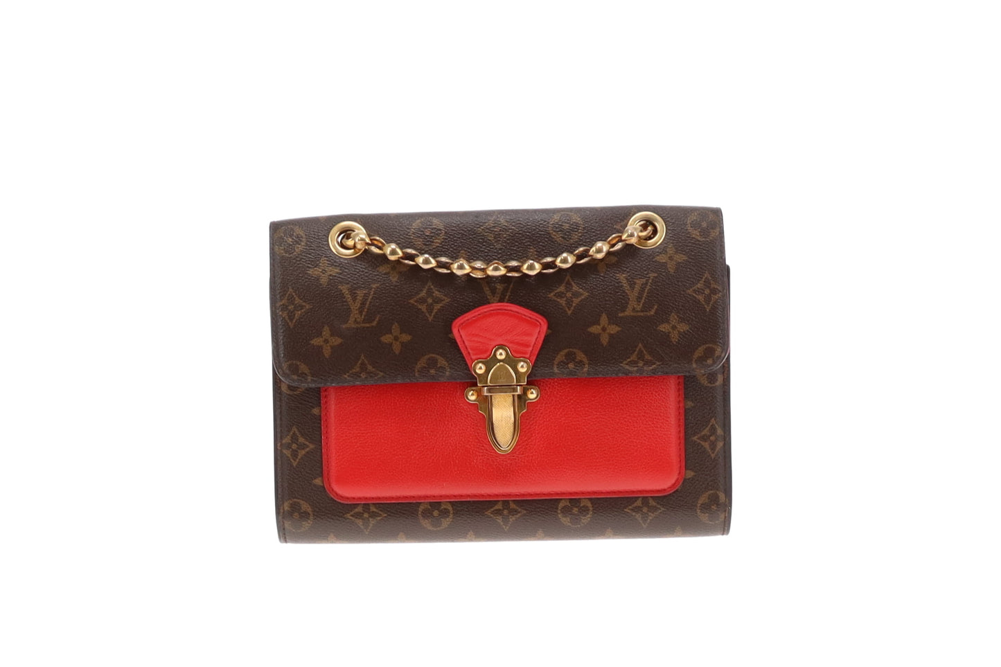 Louis Vuitton Victoire Chain Bag In Monogram & Red