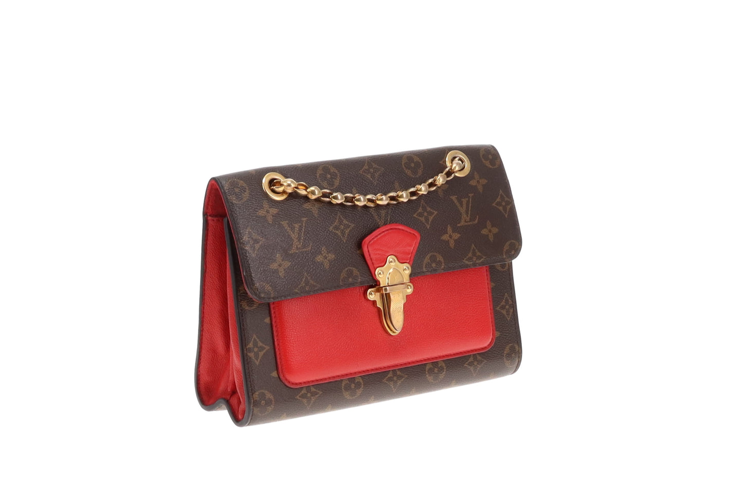 Louis Vuitton Victoire Chain Bag In Monogram & Red