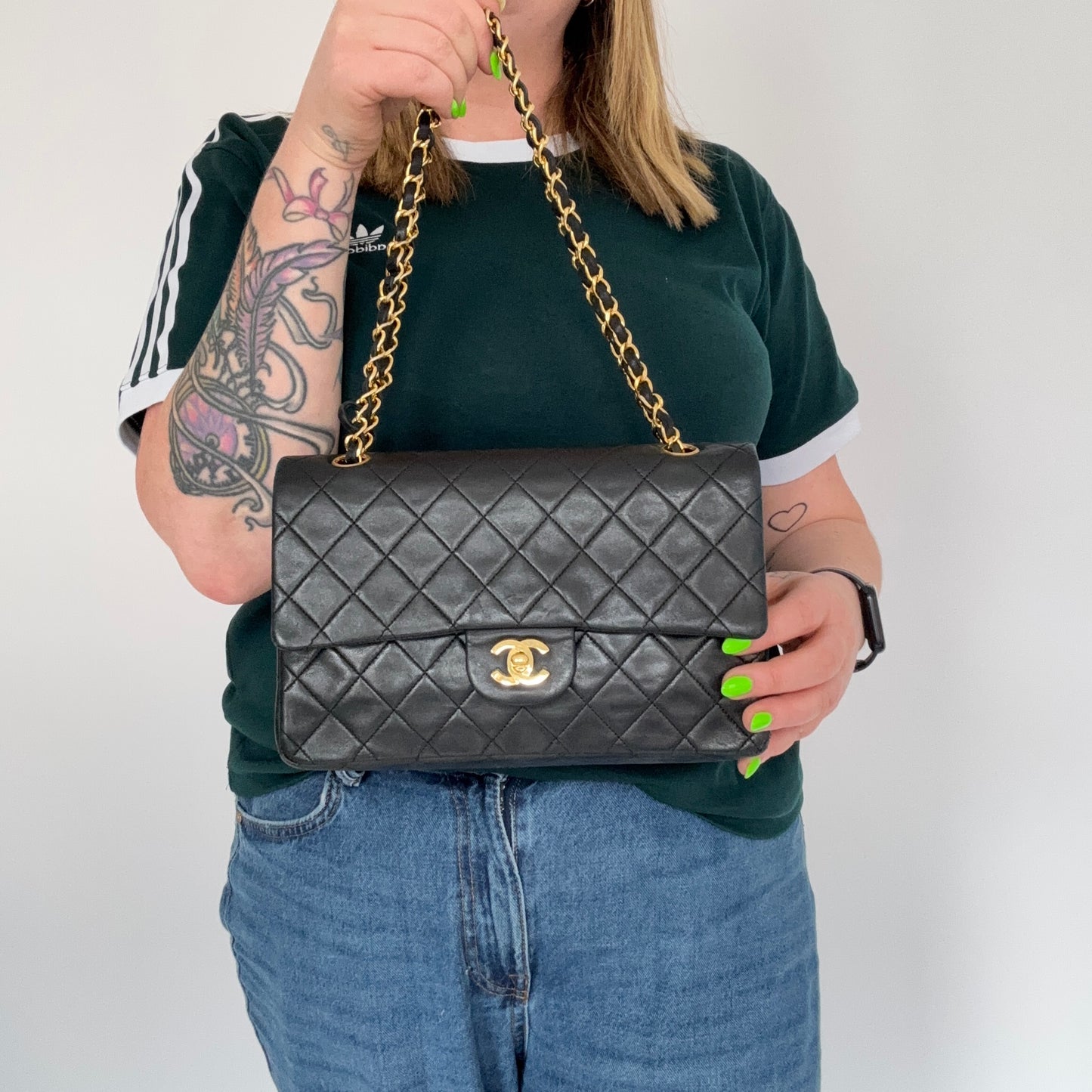 Chanel Classic Double Flap Vintage Black Lambskin 1989/91 GH