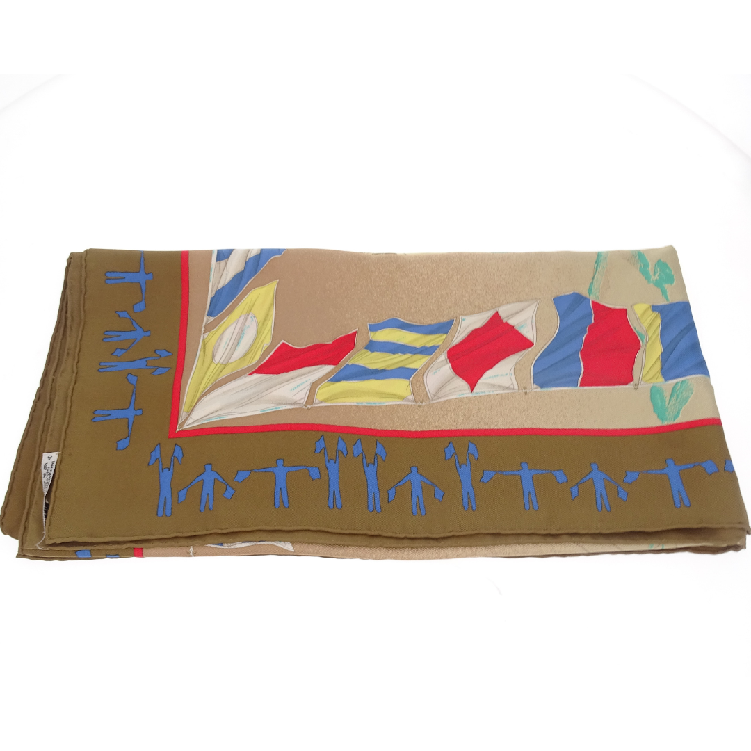 Hermes En Course Scarf 100% Silk 90x90