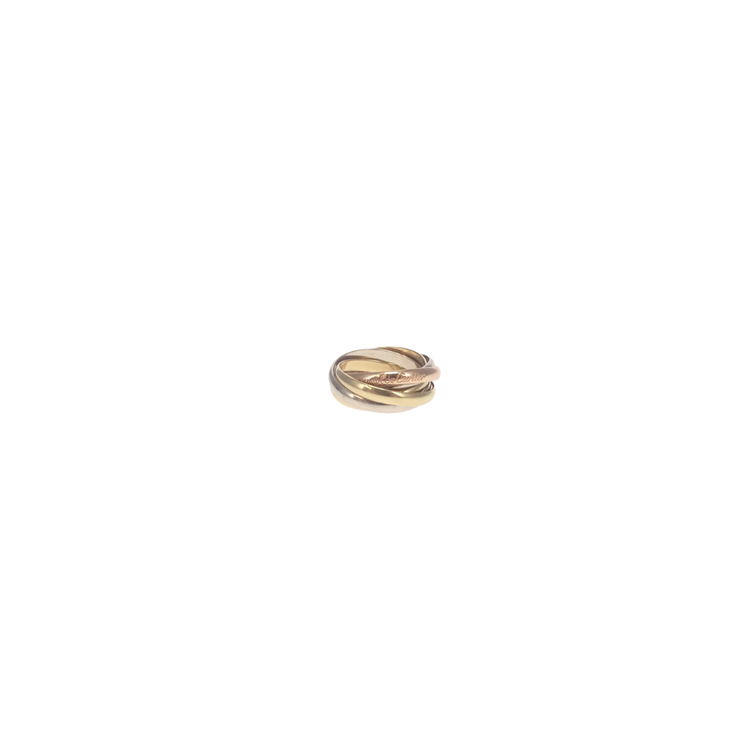 Cartier 18k Gold, Rose Gold and White Gold 5 Band Vintage Trinity Ring (Size 51)