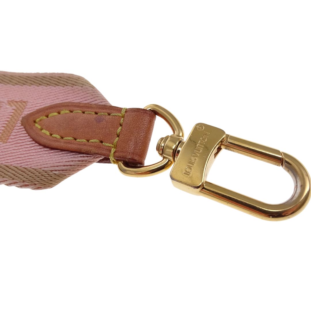 Louis Vuitton Strap Pink Canvas and Round Coin Purse