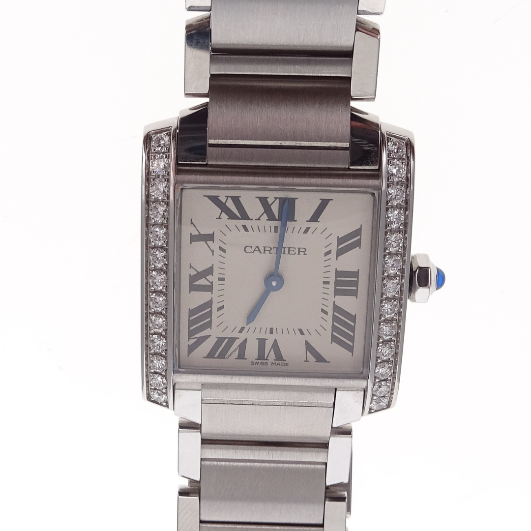 Cartier Tank Watch Medium Model Stainless Steel and Diamond (quartz movement)