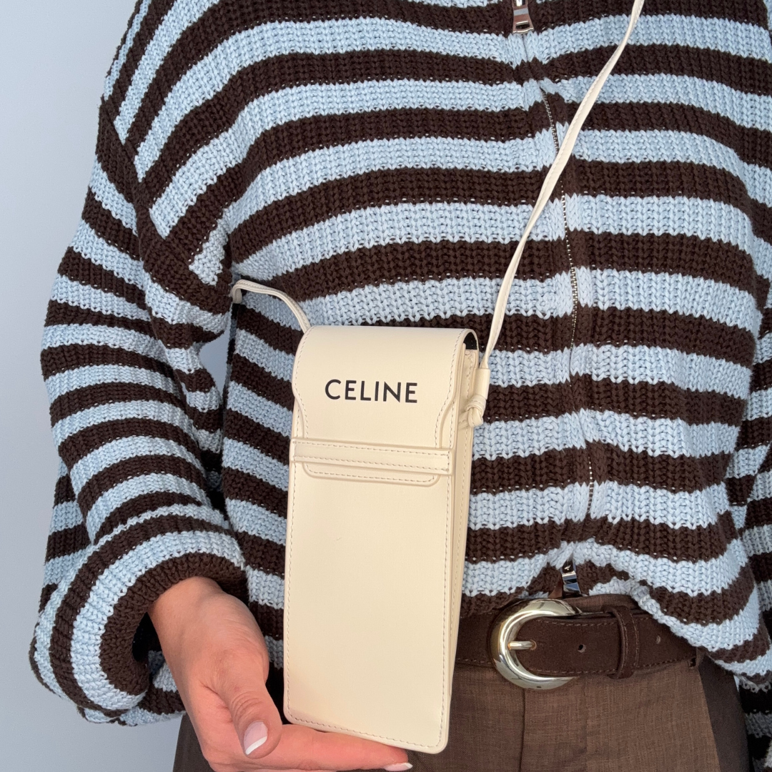 Celine Phone/Sunglasses Pouch In Smooth Calfskin Ivory