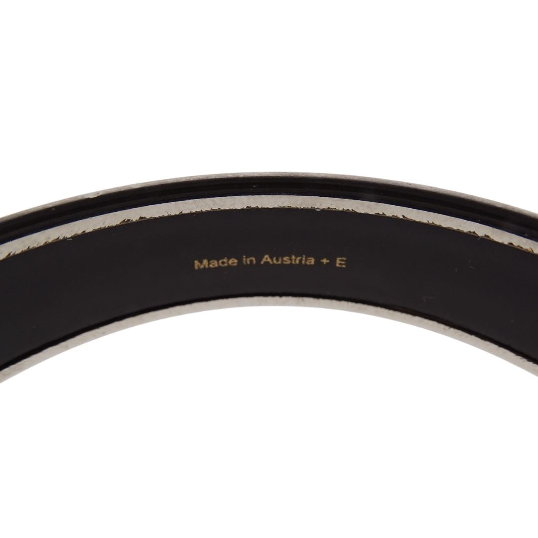 Hermes Printed Enamel Bangle Wide Ivory Small
