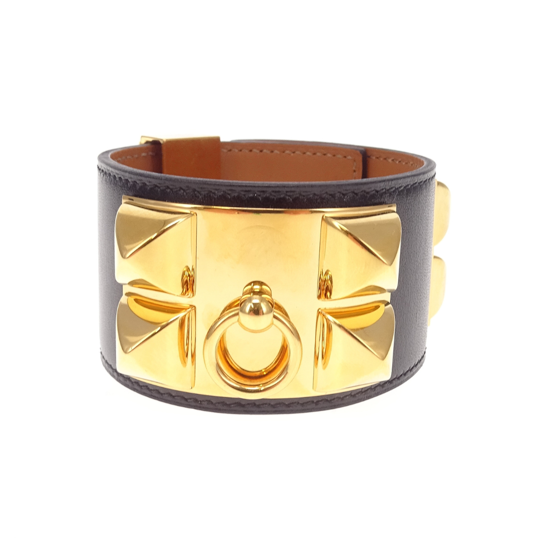 Hermes Black GHW Collier de Chien Bracelet 2020 (T3)