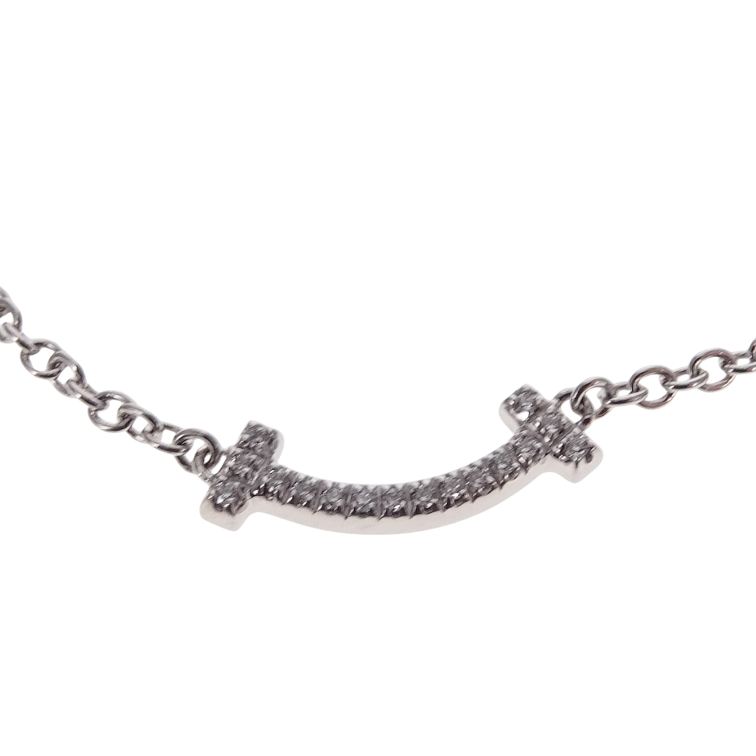 Tiffany & Co T Smile Bracelet In White Gold With Brilliant Diamonds