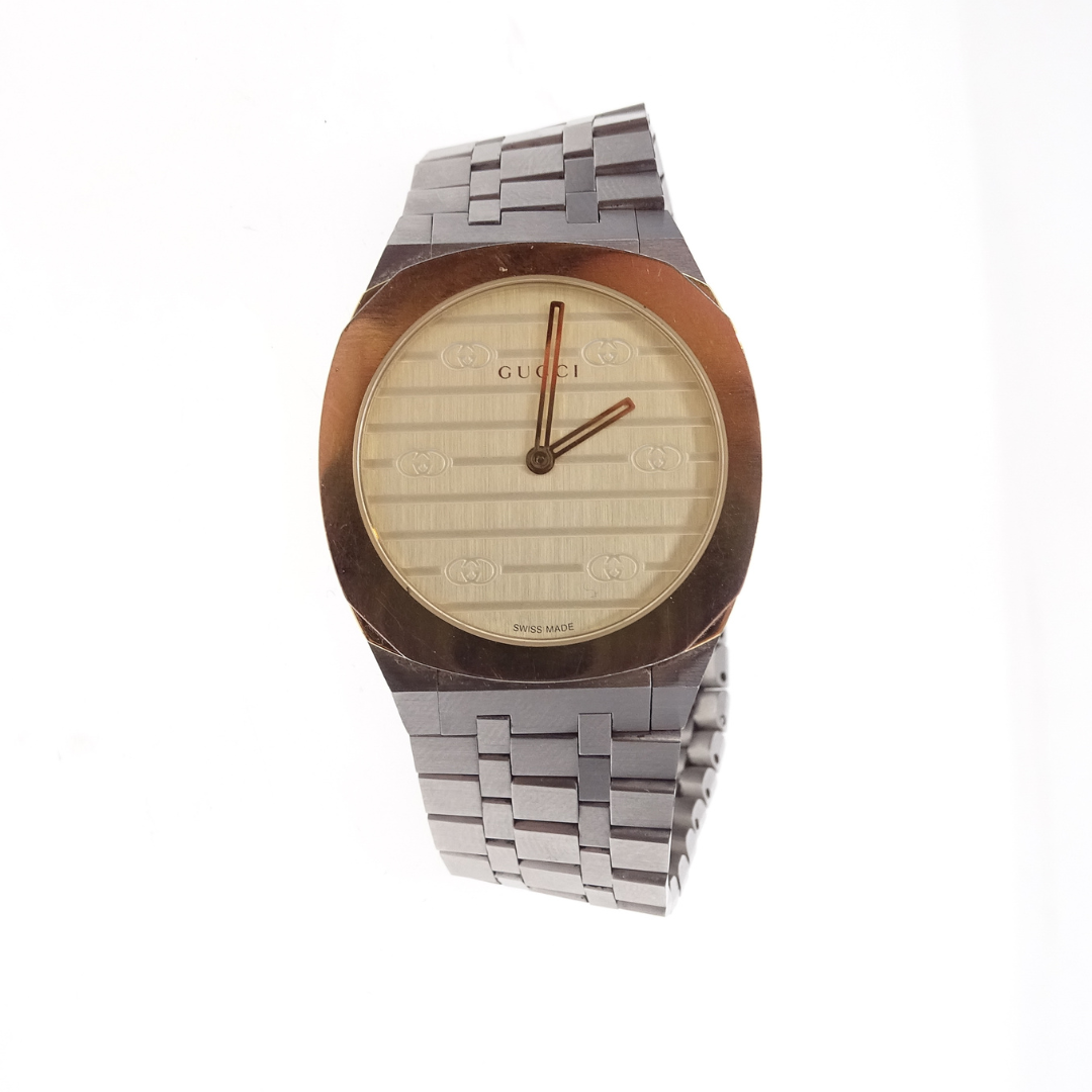Gucci 25H 30mm Watch Brass and Stainless Steel
