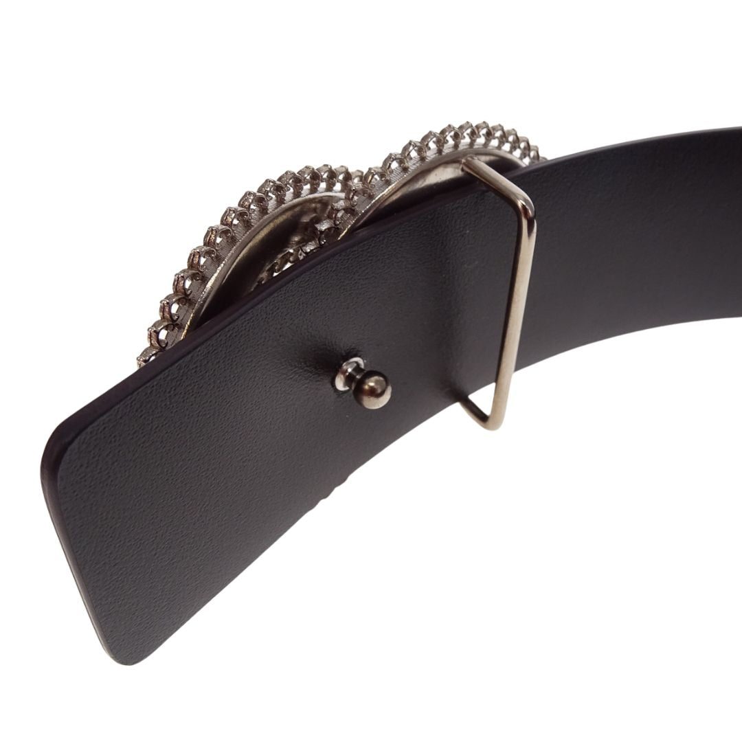 Chanel B15 Wine Belt With Ornate CC Buckle 90cm