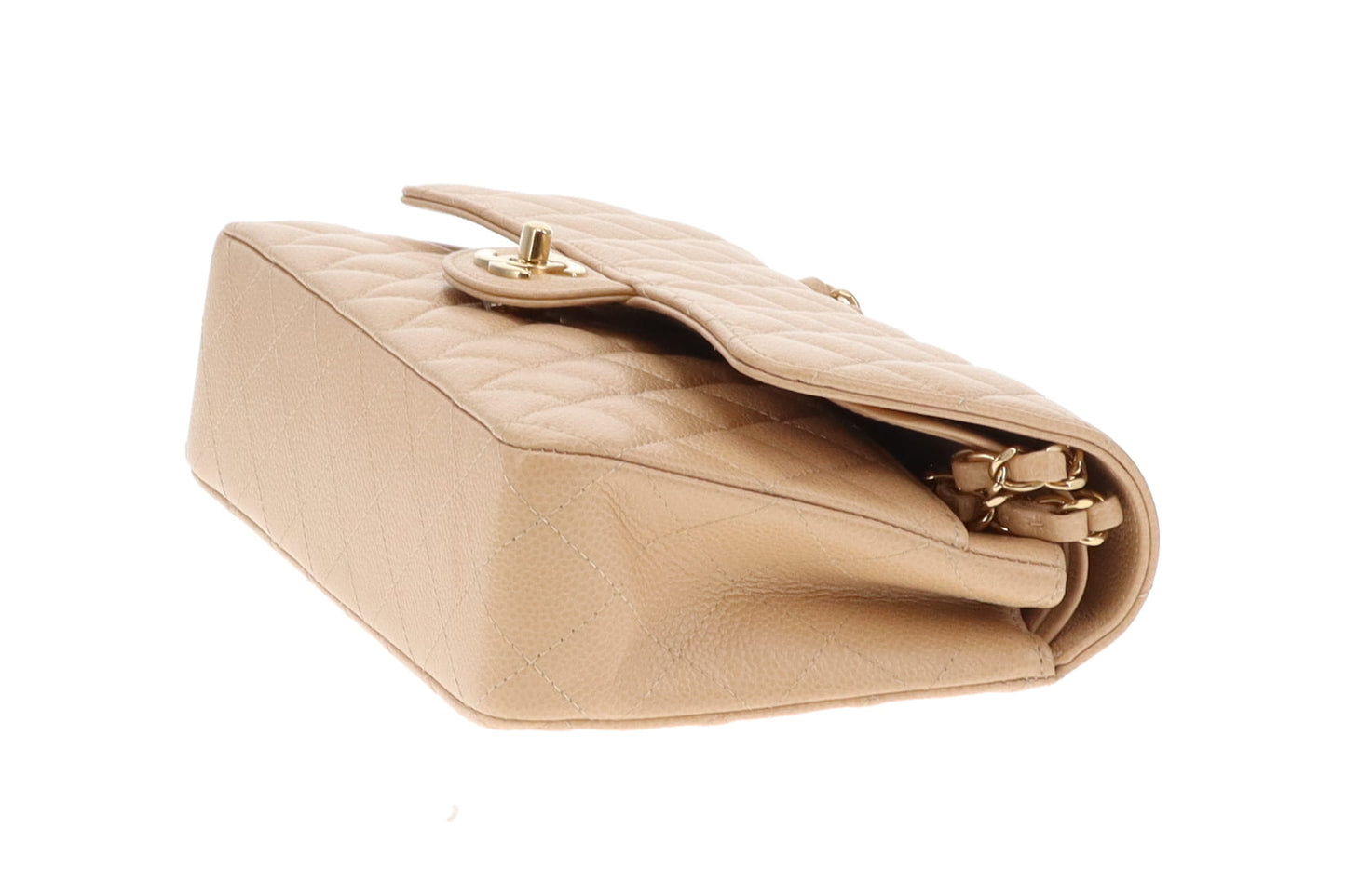 Chanel Classic Double Flap Beige Caviar With Gold Hardware 2023