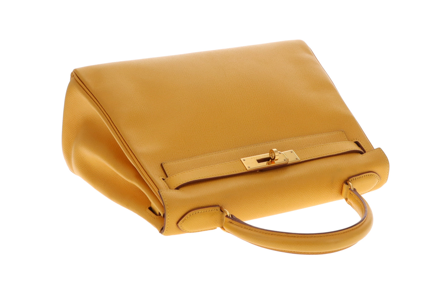 Hermes Kelly 28 Retourne Jaune Ambre Courcheval GHW 1997