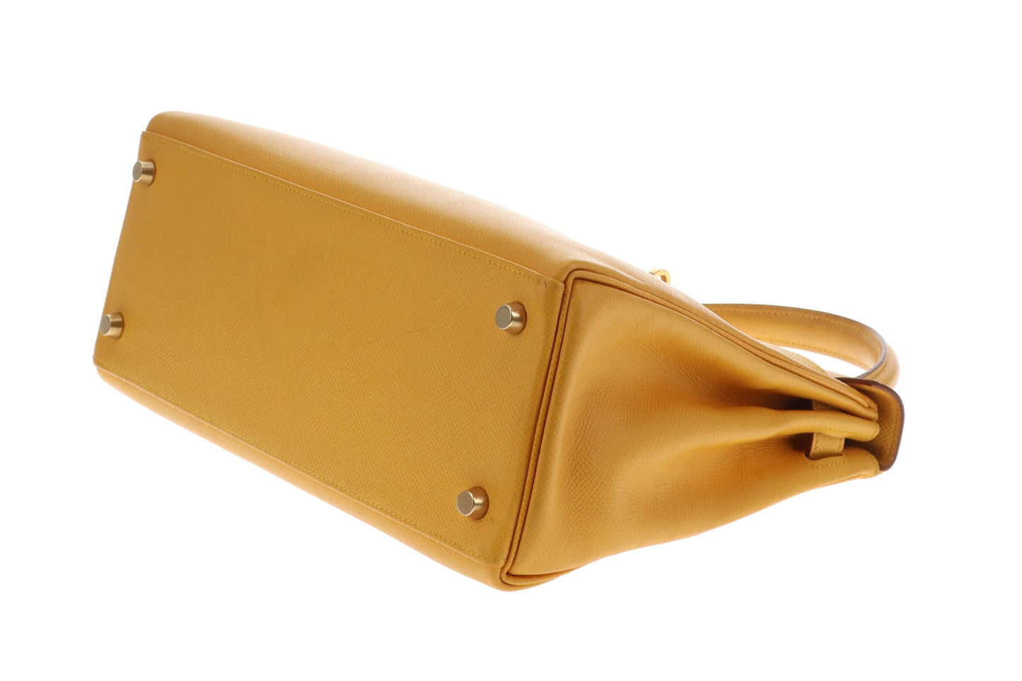 Hermes Kelly 28 Retourne Jaune Ambre Courcheval GHW 1997