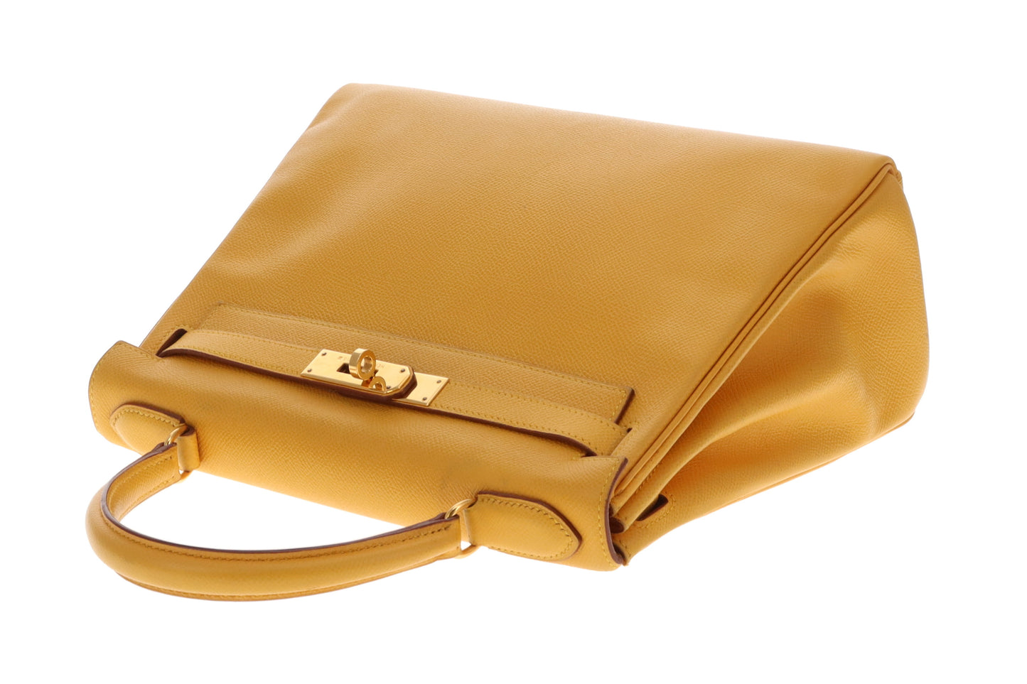 Hermes Kelly 28 Retourne Jaune Ambre Courcheval GHW 1997