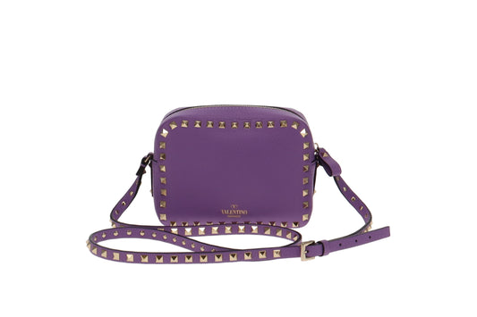 Valentino Rockstud Camera Bag Purple
