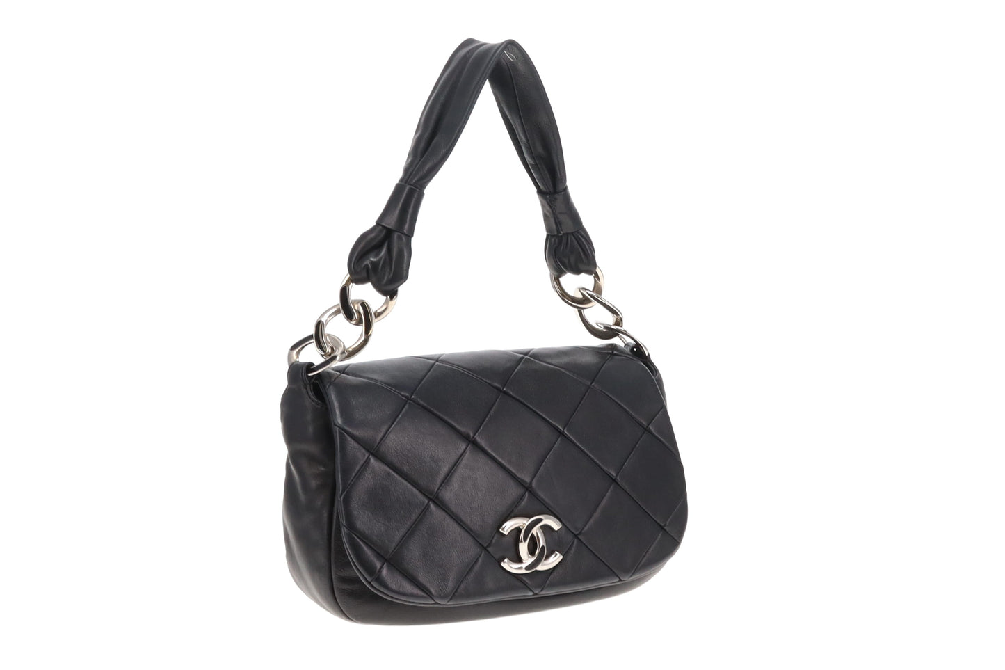 Chanel Black Lambskin SHW Soft Handle Seasonal Flap Bag 2006/08