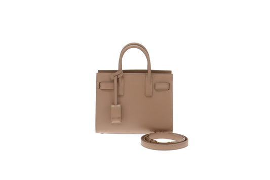Saint Laurent Dark Beige Smooth Leather Nano Sac De Jour
