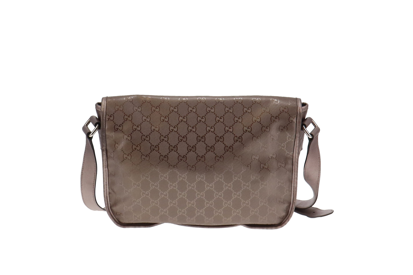 Gucci Lilac Crystal GG Coasted Canvas Double Buckle Messenger