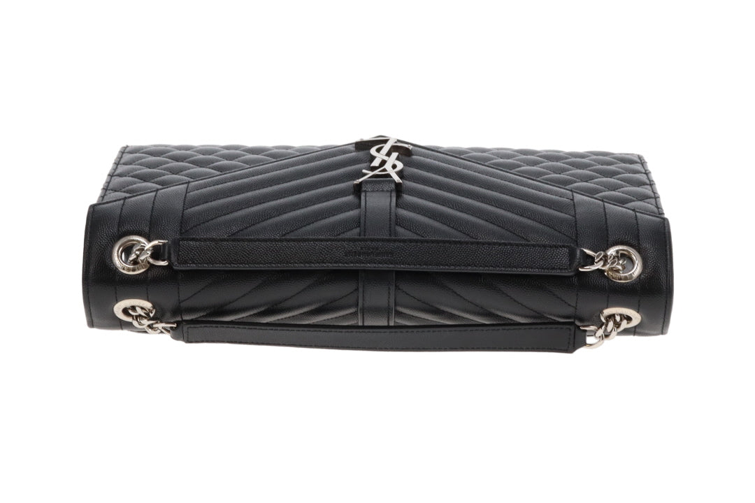 Saint Laurent Envelope Satchel Large Black SHW 2018