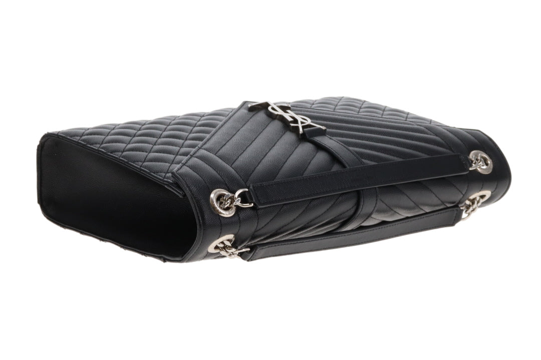 Saint Laurent Envelope Satchel Large Black SHW 2018