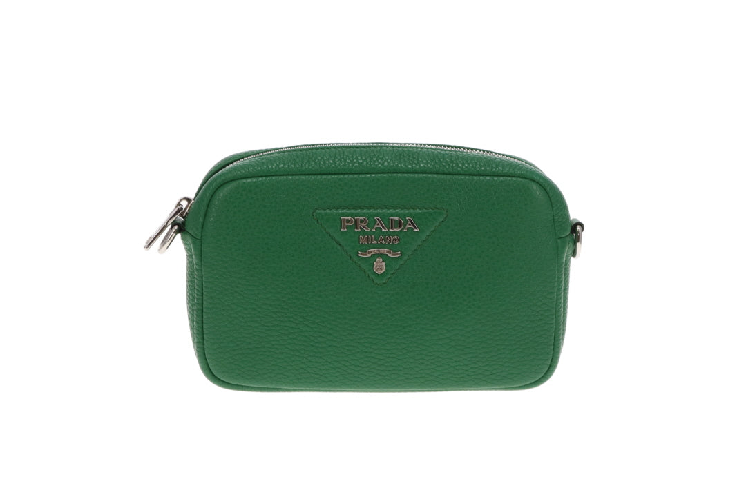 Prada Camera Bag Green Leather with 2 x Straps