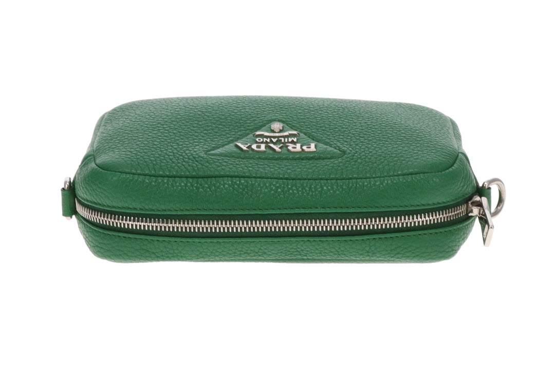 Prada Camera Bag Green Leather with 2 x Straps