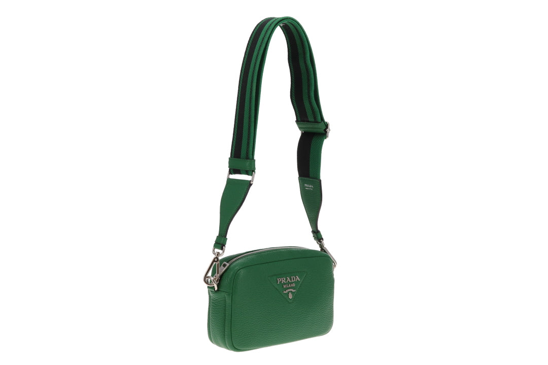 Prada Camera Bag Green Leather with 2 x Straps