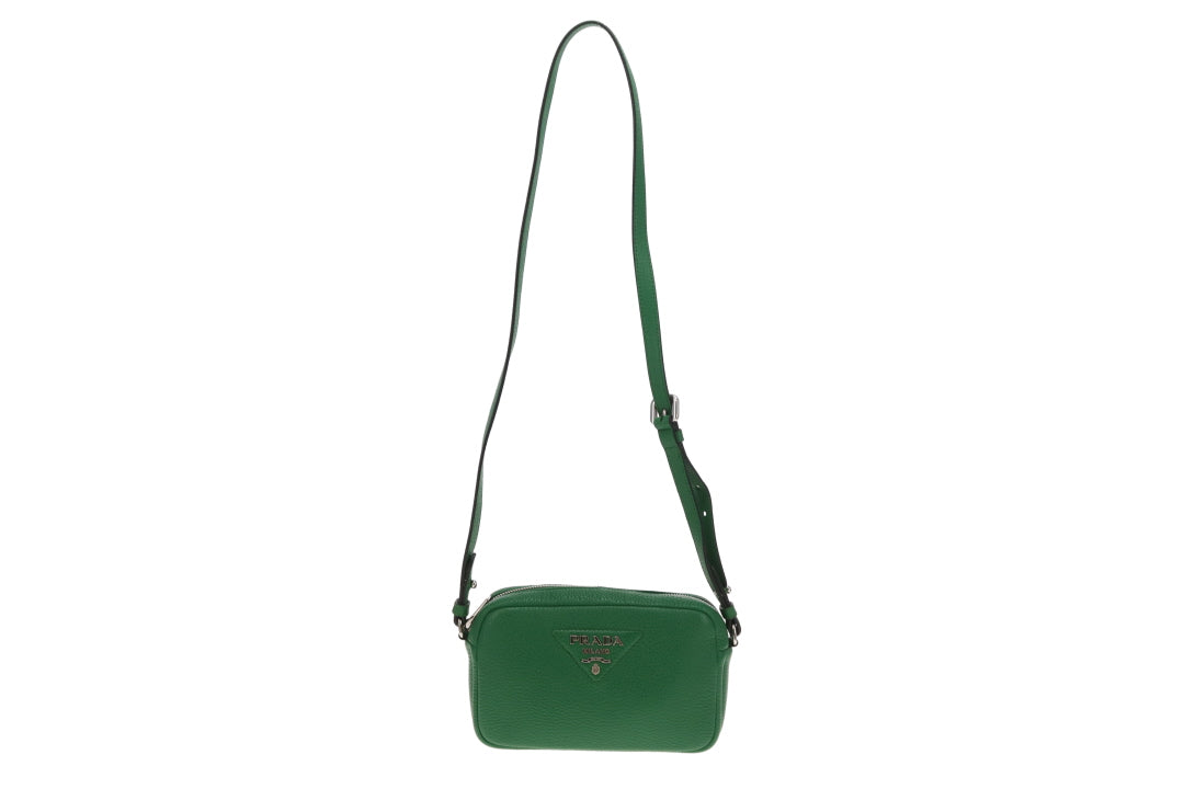 Prada Camera Bag Green Leather with 2 x Straps