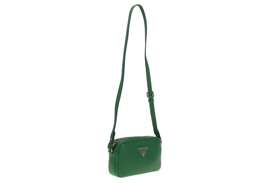 Prada Camera Bag Green Leather with 2 x Straps