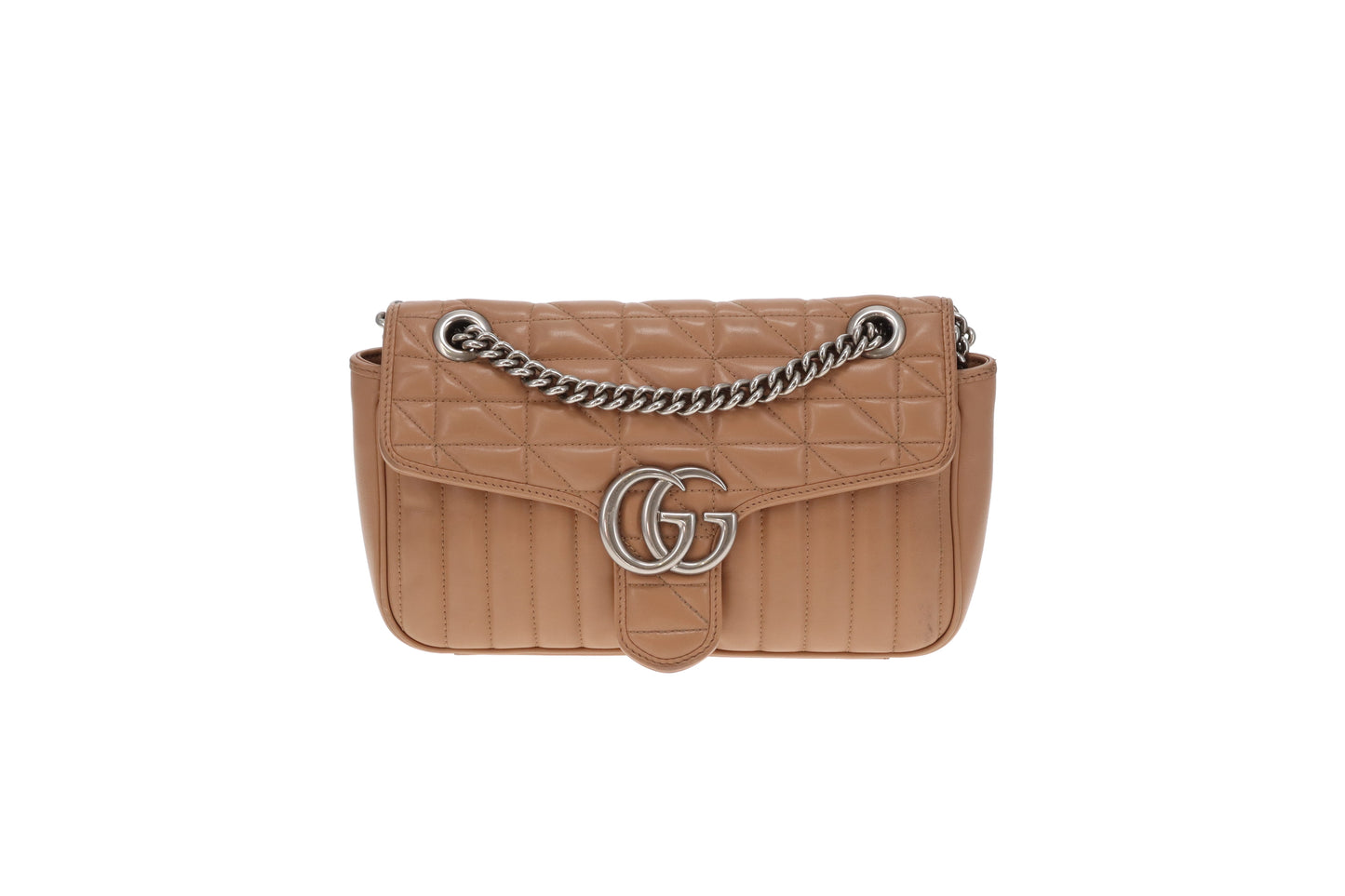 Gucci Marmont Small Mixed Quilt Dark Beige SHW