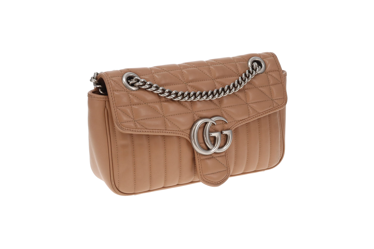 Gucci Marmont Small Mixed Quilt Dark Beige SHW