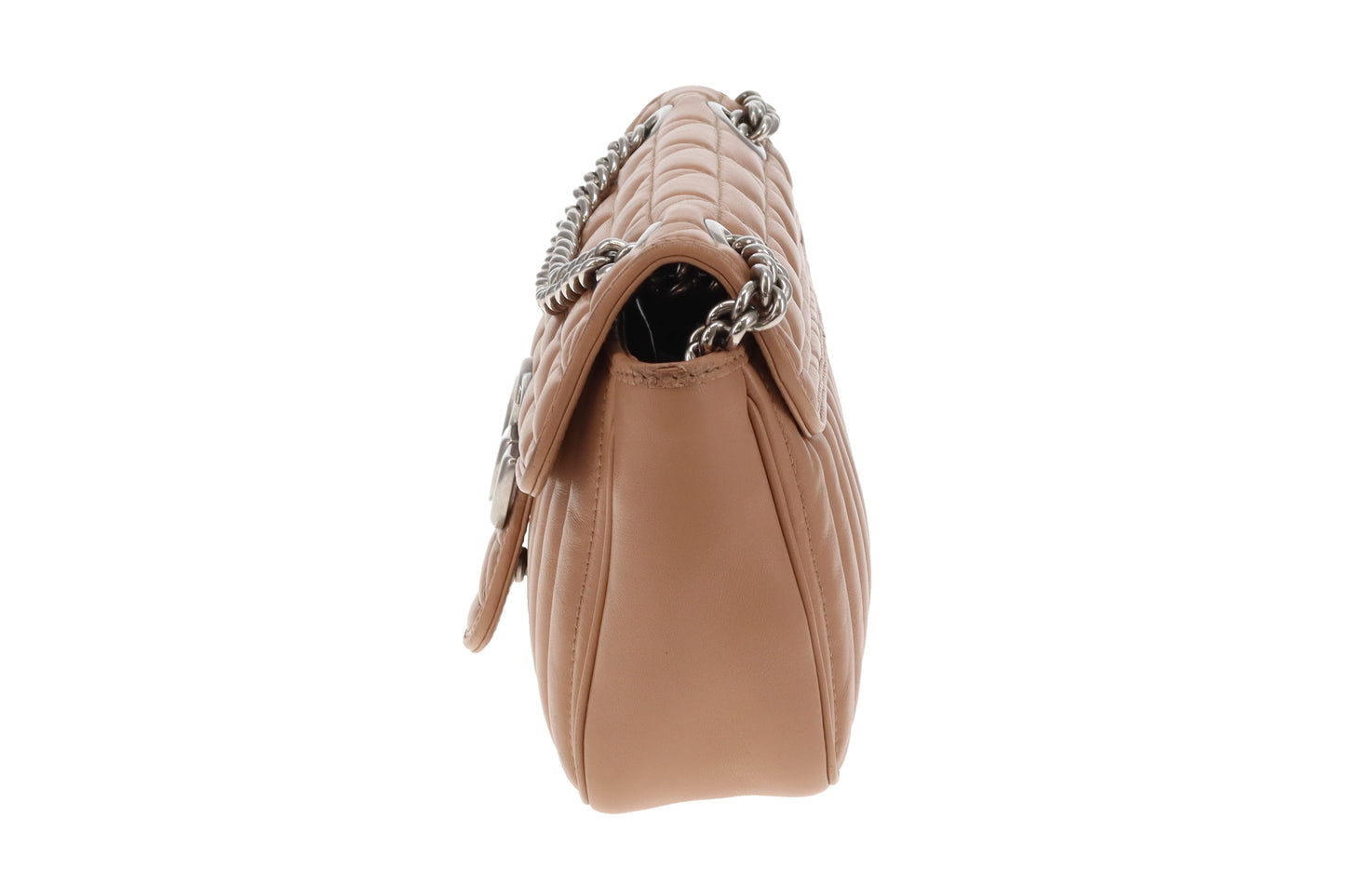 Gucci Marmont Small Mixed Quilt Dark Beige SHW