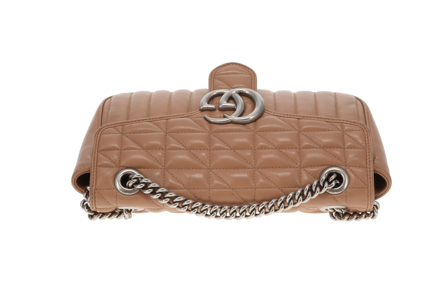 Gucci Marmont Small Mixed Quilt Dark Beige SHW