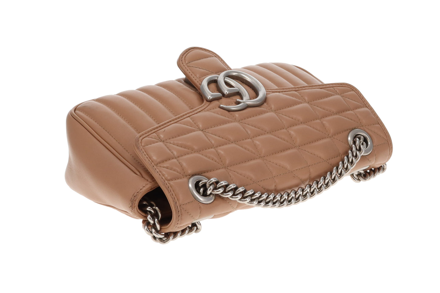 Gucci Marmont Small Mixed Quilt Dark Beige SHW