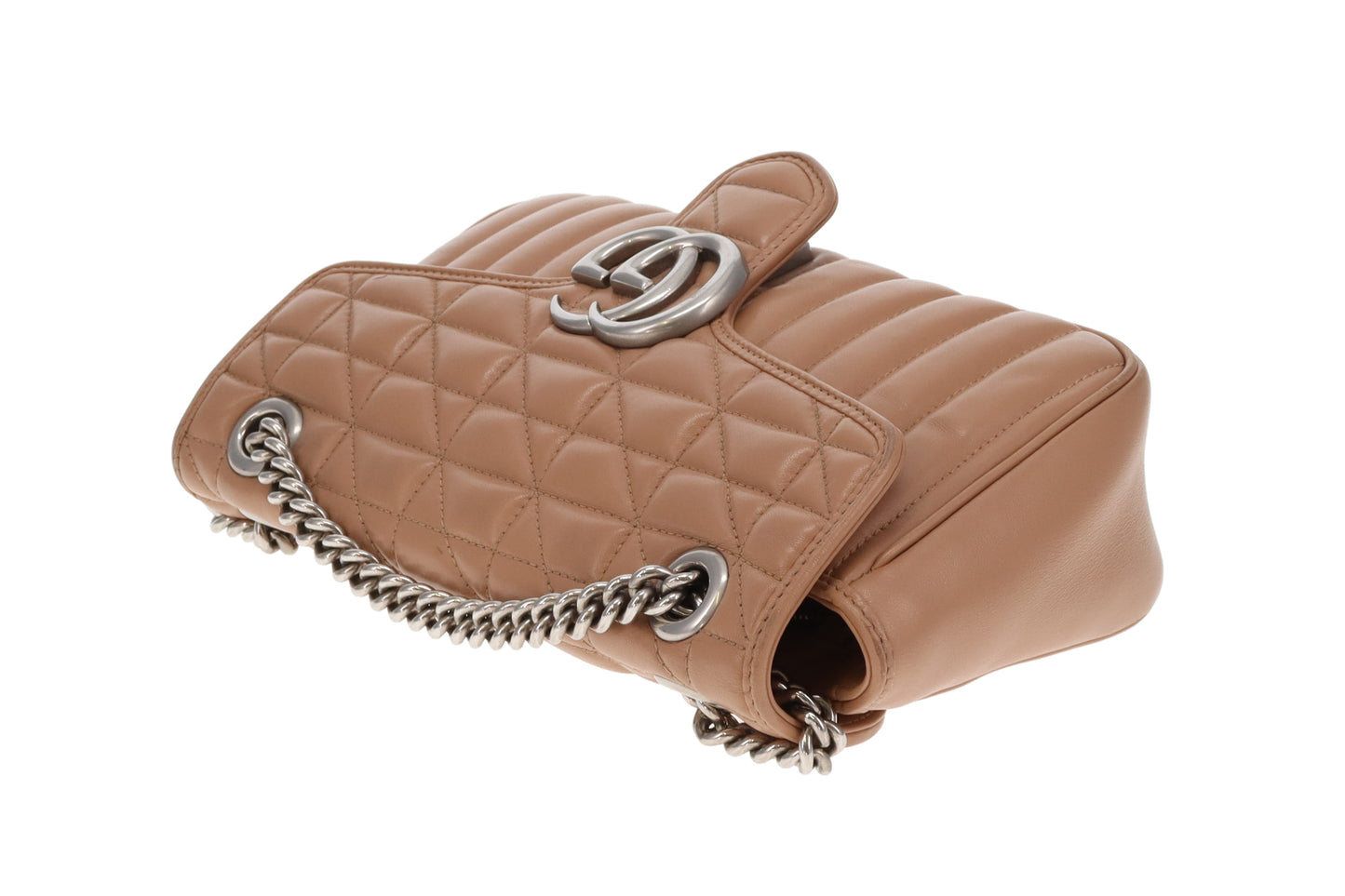 Gucci Marmont Small Mixed Quilt Dark Beige SHW