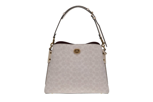 Coach Willow Bucket Bag In Beige Signature Canvas