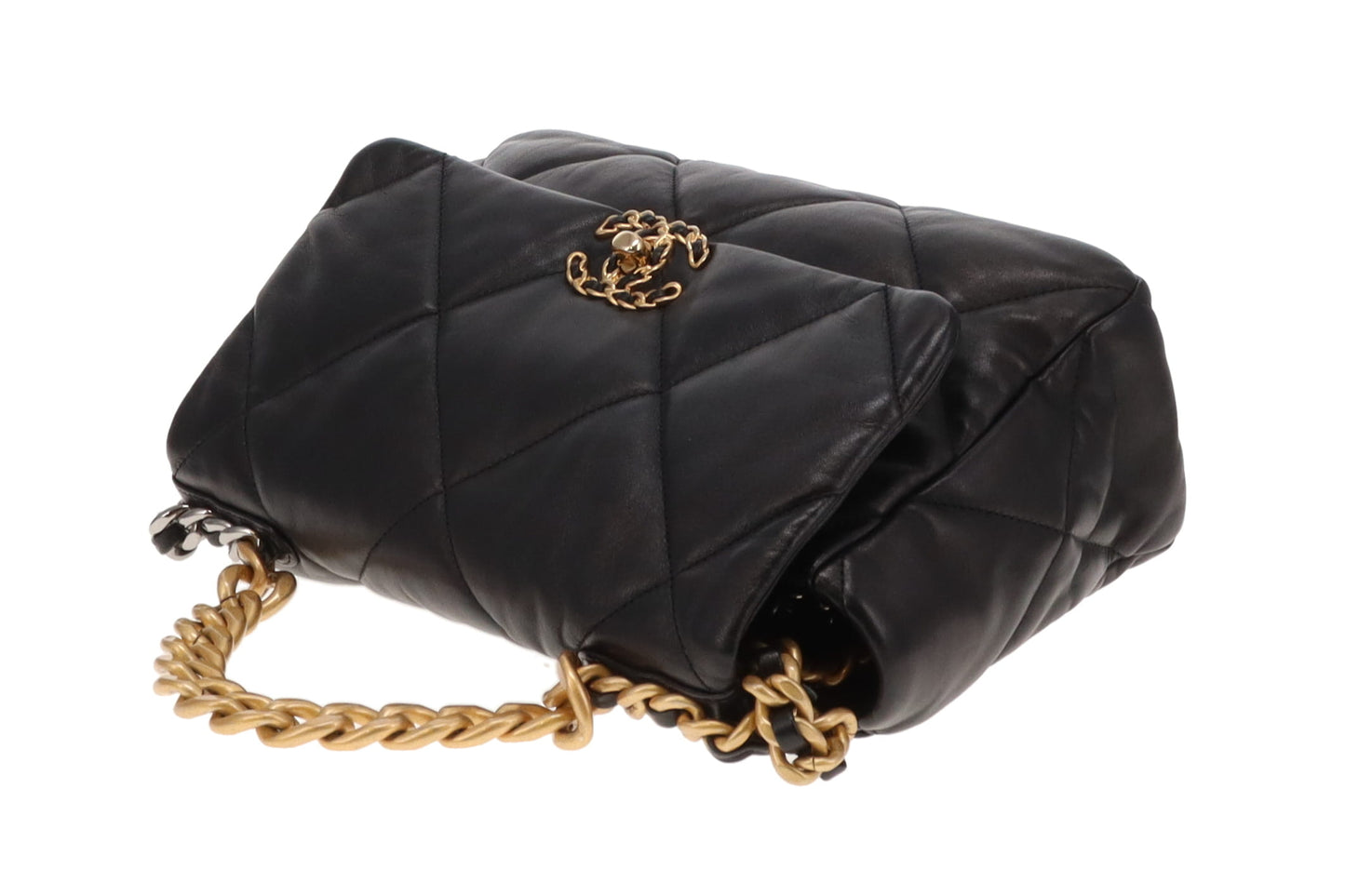 Chanel 19 Black Shiny Lambskin Large 2022