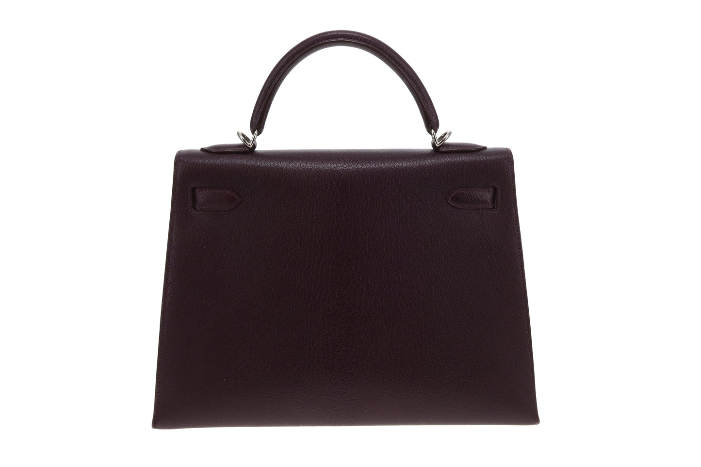 Hermes Sellier Kelly 32cm Chevre De Coromandel Raisin With Palladium Hardware 2005