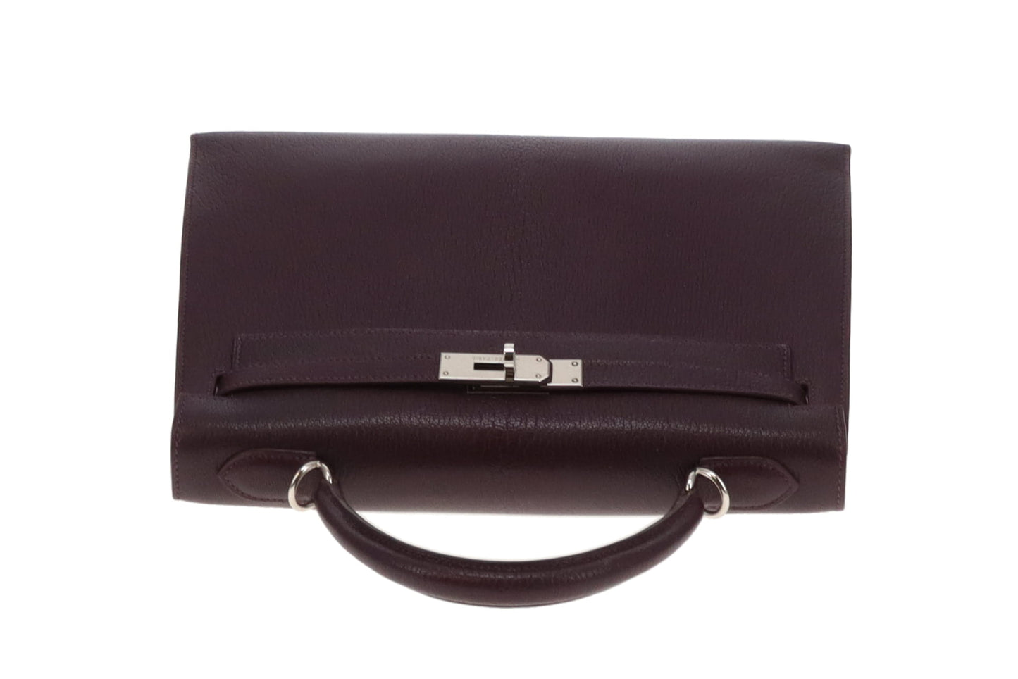 Hermes Sellier Kelly 32cm Chevre De Coromandel Raisin With Palladium Hardware 2005