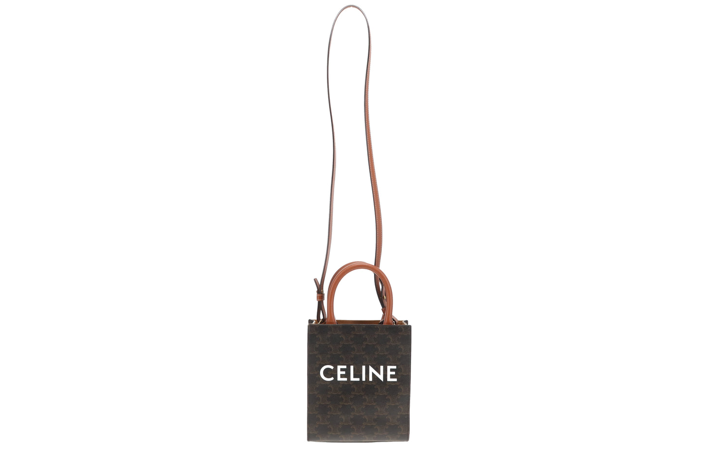 Celine Vertical Cabas Tote Mini Triomphe Canvas