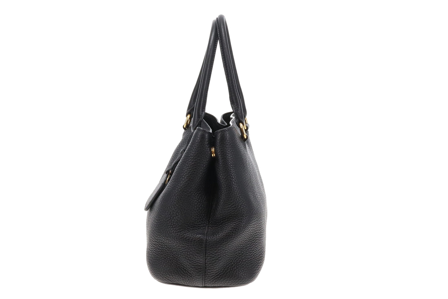 Prada Vitello Daino Small Tote Black  with Strap