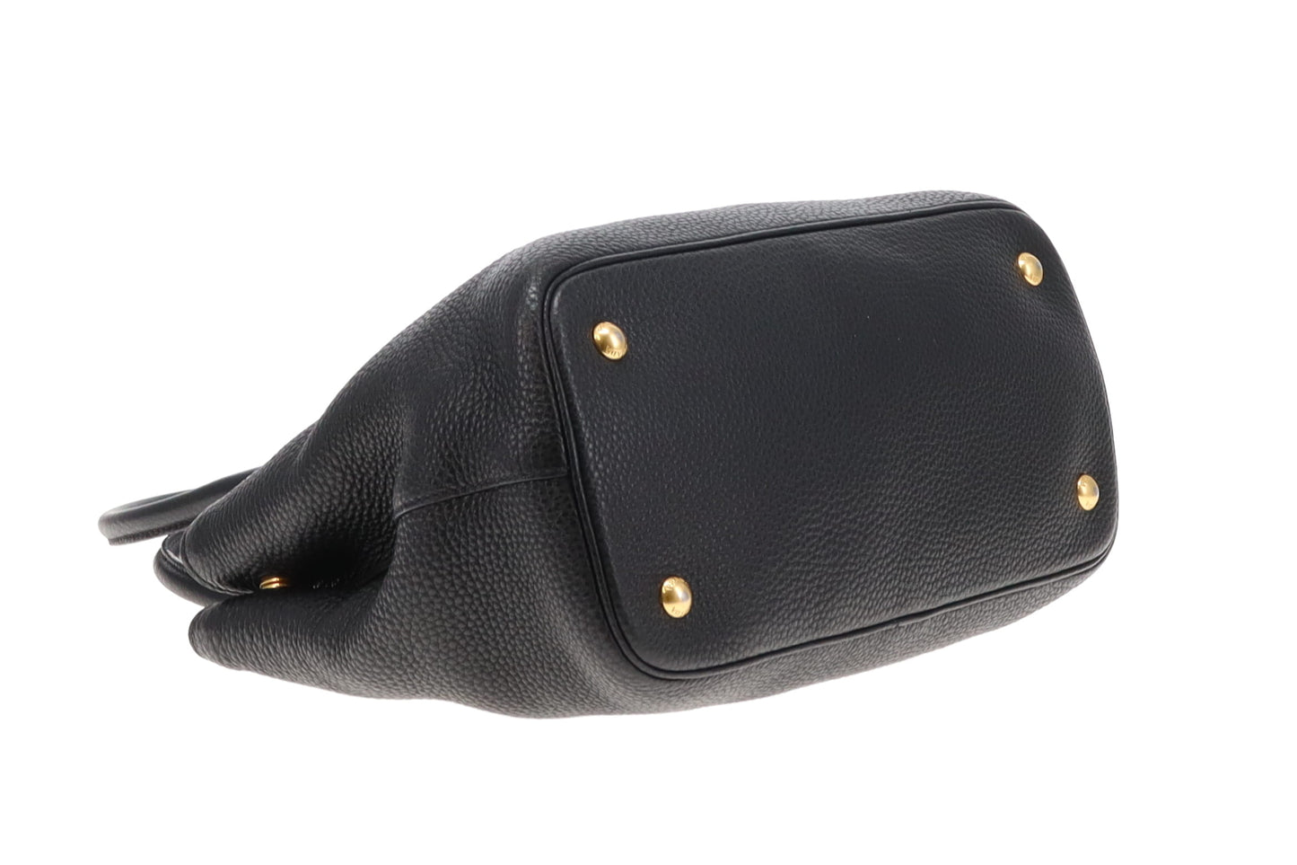 Prada Vitello Daino Small Tote Black  with Strap