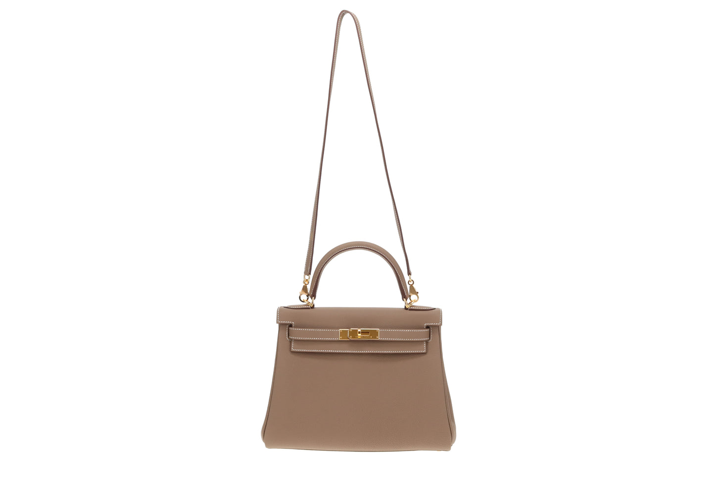 Hermes Kelly 28 Etoupe Togo Leather 2022 Full Set