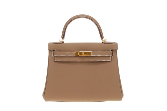 Hermes Kelly 28 Etoupe Togo Leather 2022 Full Set