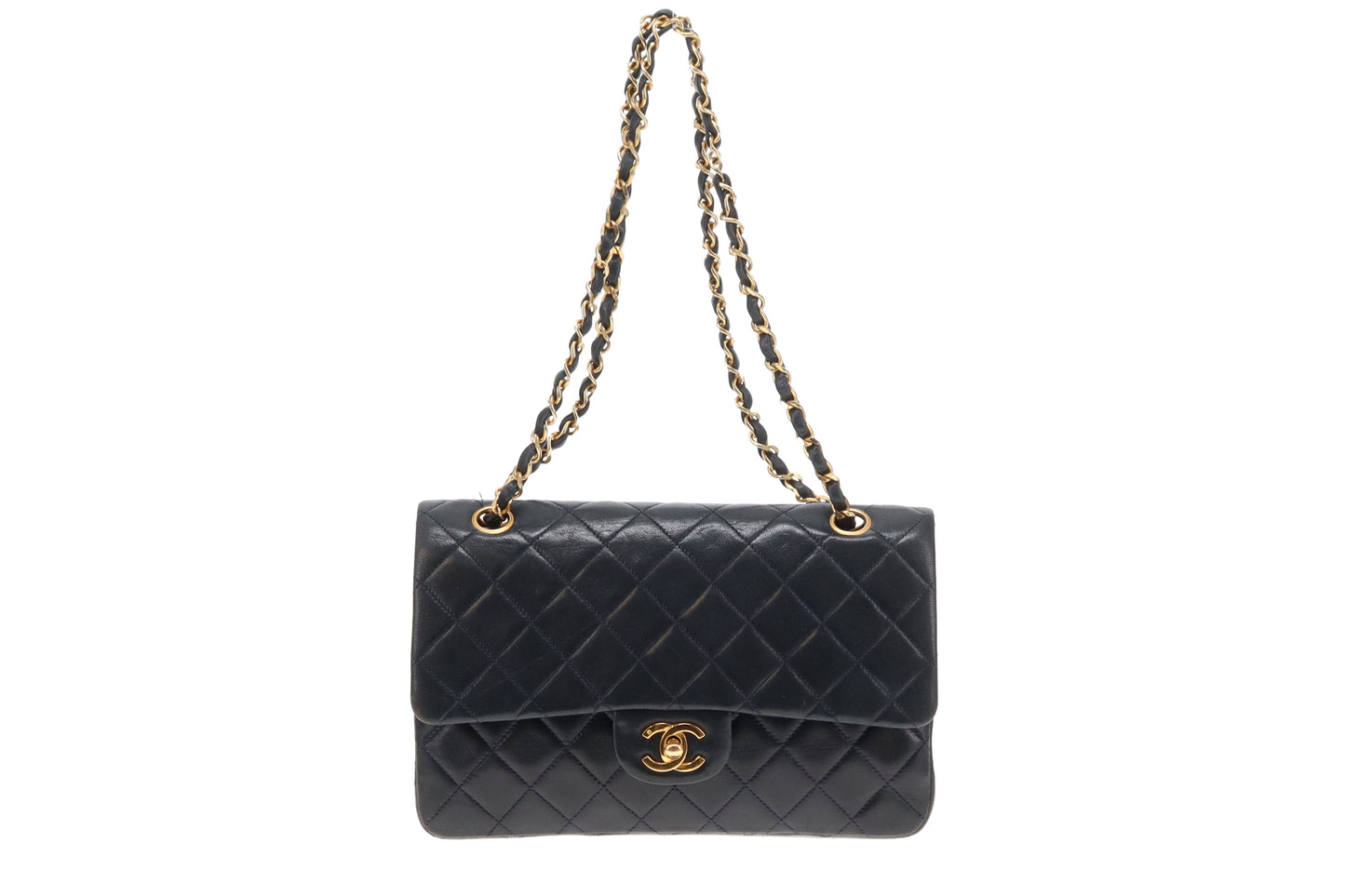 Chanel Classic Double Flap Navy Lambskin Vintage 1986/88