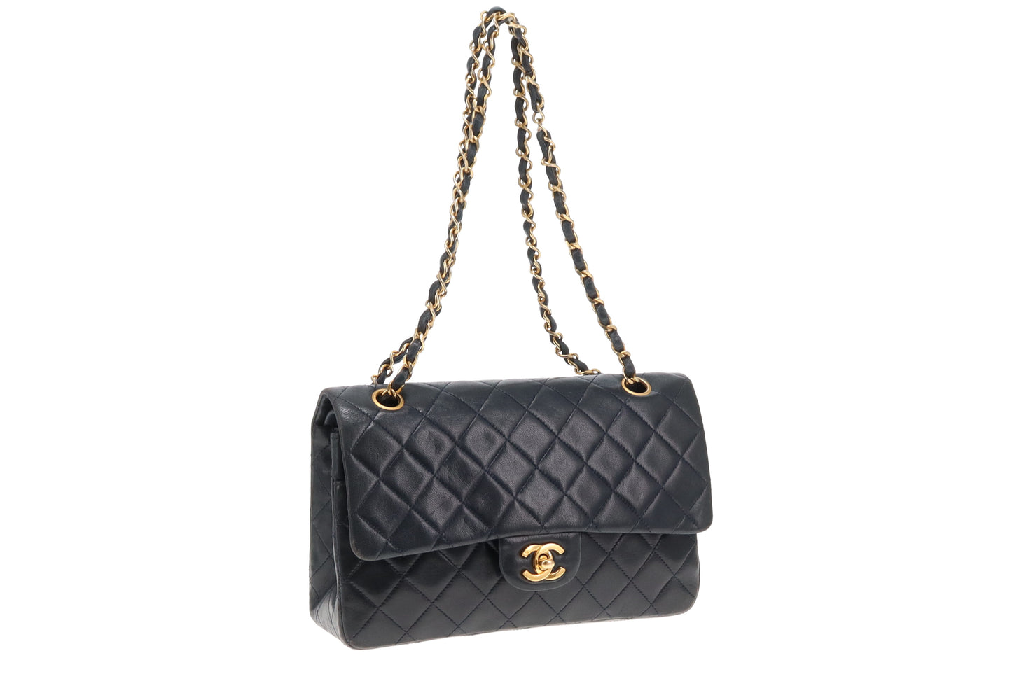 Chanel Classic Double Flap Navy Lambskin Vintage 1986/88