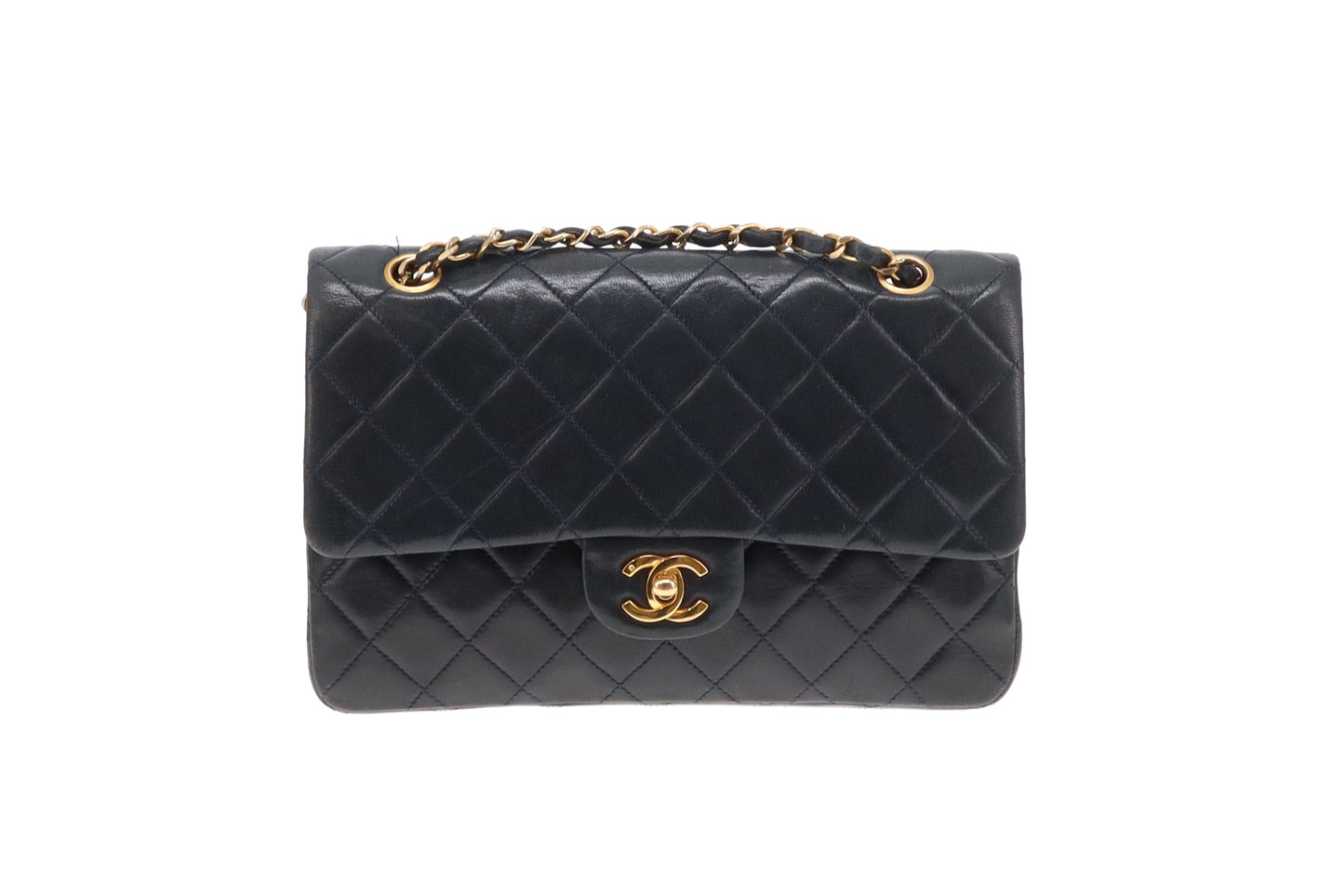 Chanel Classic Double Flap Navy Lambskin Vintage 1986/88