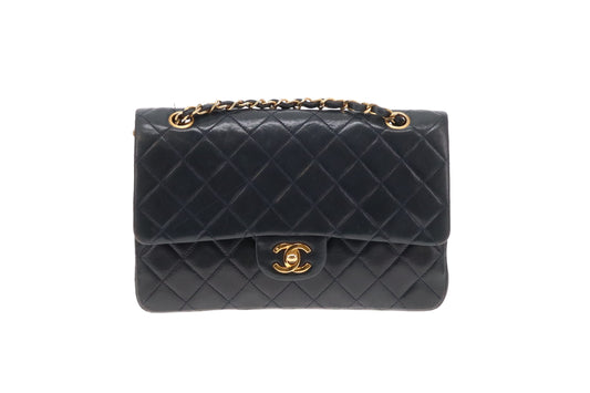 Chanel Classic Double Flap Navy Lambskin Vintage 1986/88
