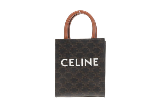Celine Vertical Cabas Tote Mini Triomphe Canvas