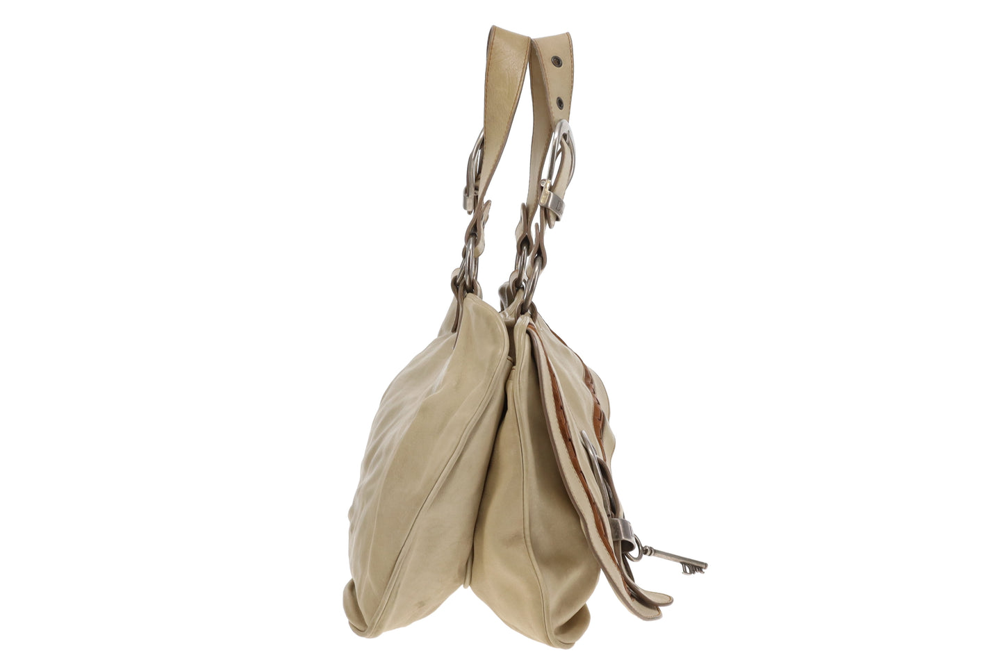 Dior Gaucho Vintage Saddle Bag Off White